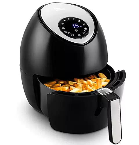 Friggitrice ad Aria 4, 5 Litri, Uten Air Fryer a Risparmio Energetico Con 7 Programmi