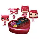 Funko Pocket POP! DC Valentine Box 4 Pieces - Batman - - DC Comics - Portachiavi - Mini Figura in Vinile da Collezione Novità Portachiavi - Riempitivi per Calze - Idea Regalo
