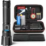 GEARLITE Torcia LED Potente Professionale, Torcia LED Ricaricabile da 10000 Lumen con 5 Modalità