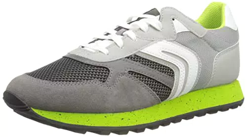 Geox U Ponente-a, Sneakers Uomo, Grigio Verde Grey Lime