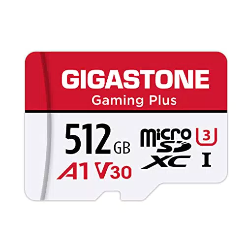 Gigastone Micro SD 512 GB, Gaming Plus, 512GB Specialmente per Nintendo Switch Gopro Fotocamere Videocamera Tablet
