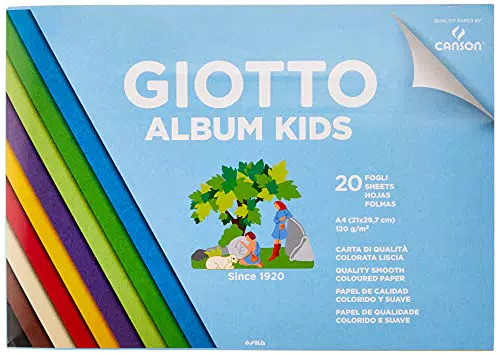 Giotto Kids, Album da 20 fogli carta colorata liscia