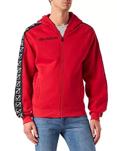 GIVOVA BA10-0012-M Felpa Full Zip Band, Rosso, M