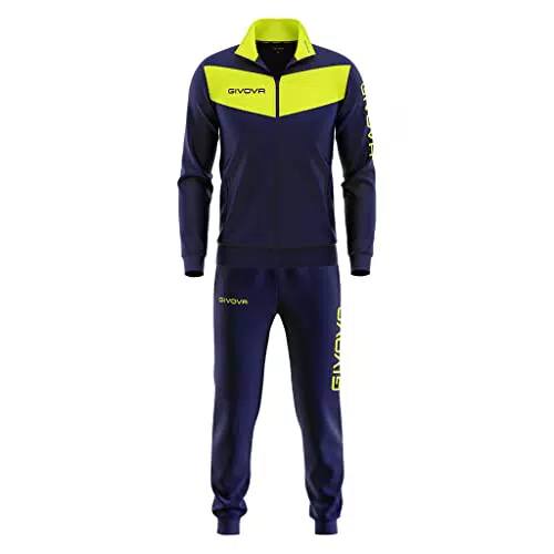 Givova Visa Fluo Tuta da Ginnastica, Blu/Giallo Fluo
