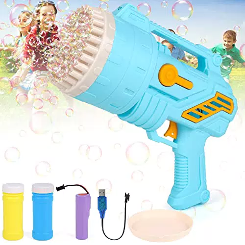 Glovios Pistola a Bolle per Bambini, 69 Fori Macchina per Bolle