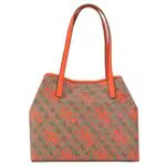 Guess Vikky Tote, Borsa Donna, Latte Logo/Orange, Unica
