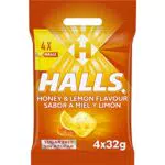 Halls Caramelli duri Sapore Miele e Limone, 4 x 32 g
