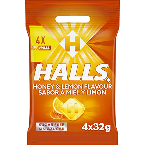 Halls Caramelli duri Sapore Miele e Limone, 4 x 32 g