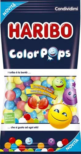 Haribo Color Pops, Caramelle Miste Gusto Frutta, Caramelle Assortite