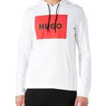 HUGO Duratschi223 Felpa con Cappuccio, Bianco 100