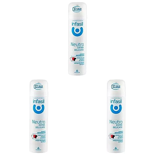 Infasil Deodorante Spray Neutro Extra Delicato, Formula Antimacchia Senza Sali di Alluminio