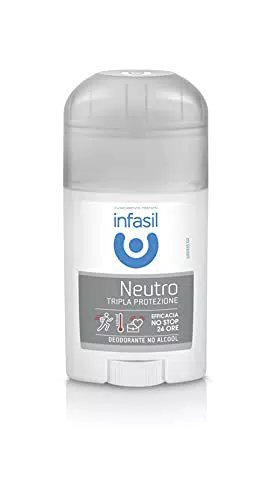Infasil Deodorante Stick Neutro Tripla Protezione, Efficace Contro Sudore e Cattivi Odori