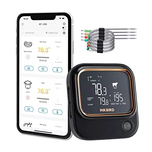 INKBIRD Termometro Cucina Wi-Fi 5G e Bluetooth 5.1, Termometro Barbecue IBT-26S