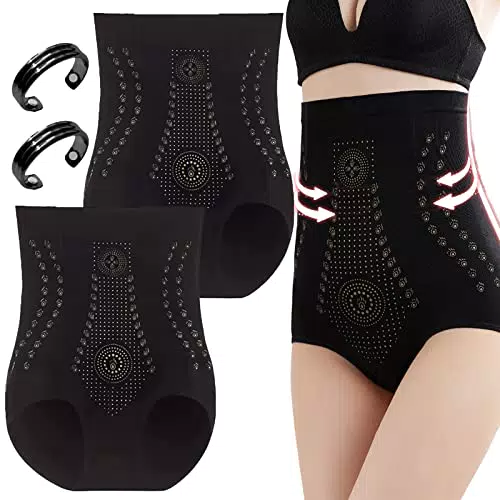 IONSTech Unique Fiber Restoration Shaper 2 Pezzi per la Pancia da Donna Butt Lifter Body Shaper Nero Donna Hip Enhancer Shapewear 2 Pezzi Anello di drenaggio linfatico per Il Controllo della Pancia