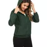 Irevial Cappotto impermeabile donna con Cappuccio Giacca da Pioggia donna All'aperto Traspirante Giacca a Vento Sportiva per corsa