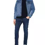 Jack & Jones Jjebasic Knit V-Neck Noos Felpa, Blu Navy Blazer