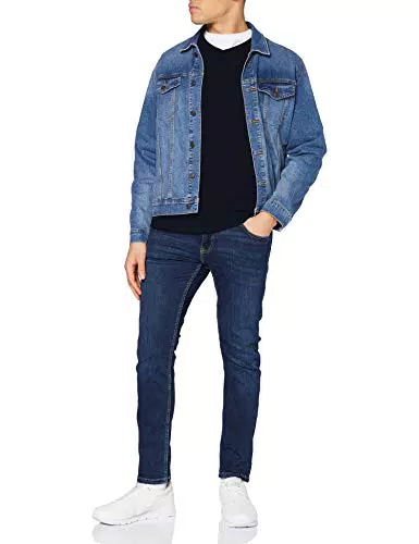 Jack & Jones Jjebasic Knit V-Neck Noos Felpa, Blu Navy Blazer