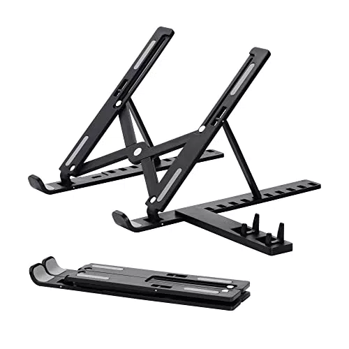 kwmobile Leggio Porta Laptop - Monitor Stand Computer Portatile - Cavalletto Tablet - Supporto e-Reader Regolabile - Sostegno Portatablet - nero