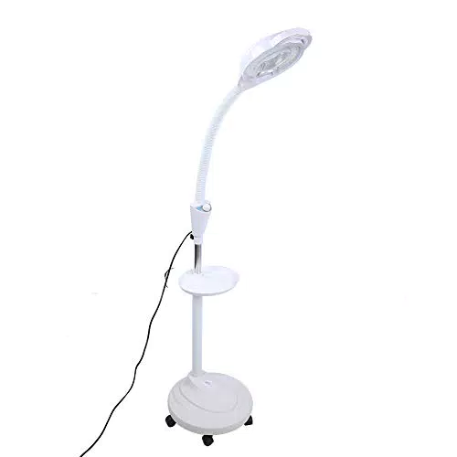 Lampada da terra con ingrandimento 8X, lampada da terra ingrandente con base oscillante a LED ideale per la lettura hobby artigianato banco da lavoro