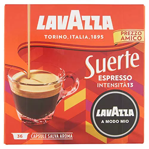 Lavazza a Modo Mio Capsule Caffè Espresso Suerte, Confezione da 36