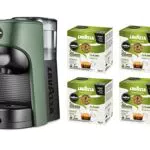 Lavazza, A Modo Mio Macchina per Caffè Tiny Eco Verde con 64 Capsule ¡Tierra! for Planet Incluse