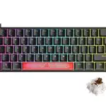Tastiera da gioco meccanica compatta, QWERTY, nero/marrone