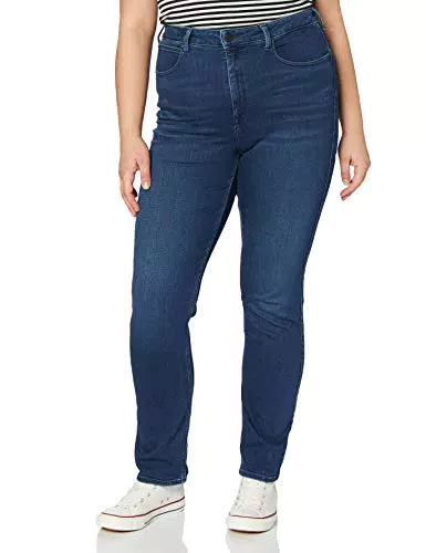 Lee Classic Straight Plus Jeans Donna, Blu, 48IT()