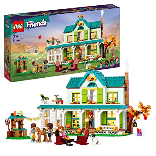 LEGO 41730 Friends La Casa di Autumn, Casa delle Bambole con Mini Bamboline e Accessori più Figure di Animali di Cane e Cavallo Giocattolo