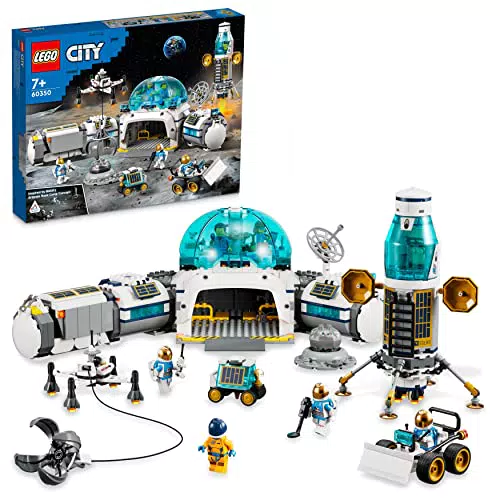 LEGO 60350 City Base di Ricerca Lunare, Modellino da Costruire con Centro Spaziale