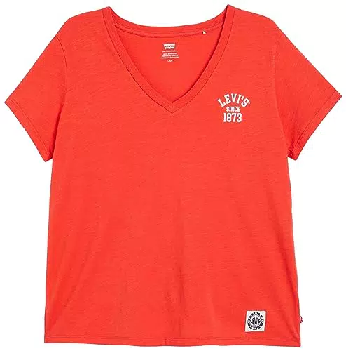 Levi's Graphic Perfect Vneck, Tè, Donna, Rosso, M