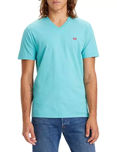 Levi's Original Housemark V-Neck, T-shirt Uomo, Blu