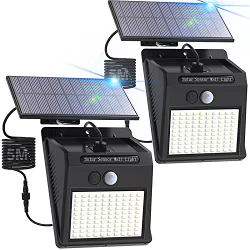 LOTMOS Luce solare led esterno, Lampada solare per esterni con sensore di movimento