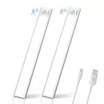 Luce Armadio 52LED con Sensore Movimento, Ricaricabile Barra Led Lampada Sottopensile Cucina Senza Fili