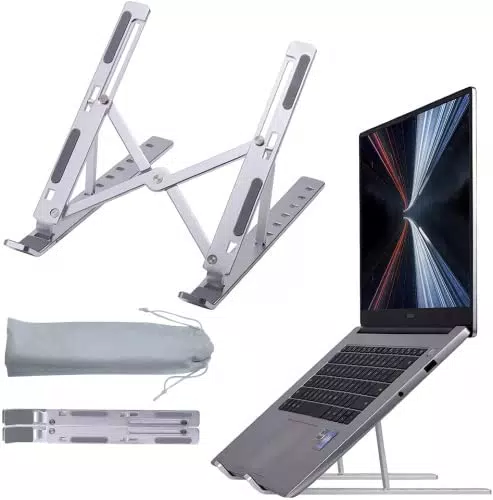M MU Supporto PC Portatile, Porta PC Pieghevole, Laptop Stand con 6 Tipi di Angoli Regolabili