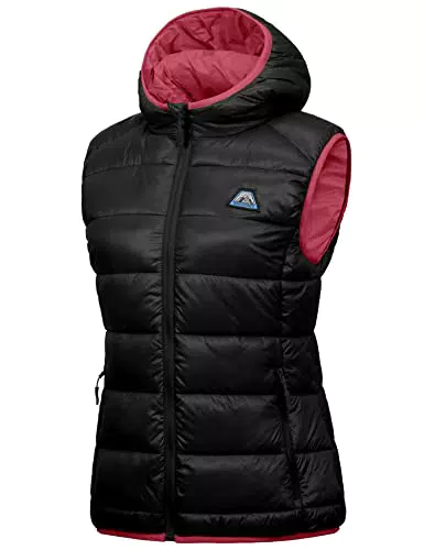 Mapamyumco Piumino da donna leggero con cappuccio, impermeabile senza maniche
