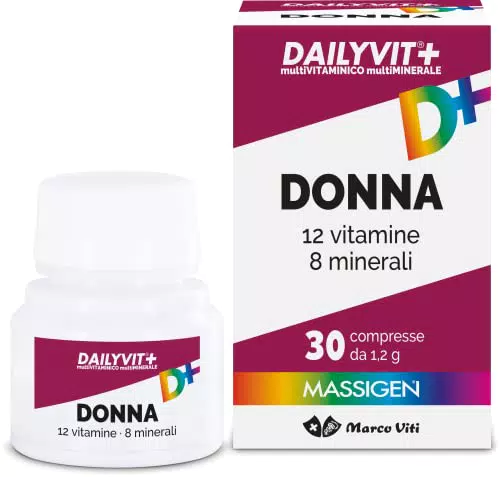 Massigen Dailyvit+ Donna - Mutltiminerale e Multivitaminco per le Donne - 30 compresse - 36 gr