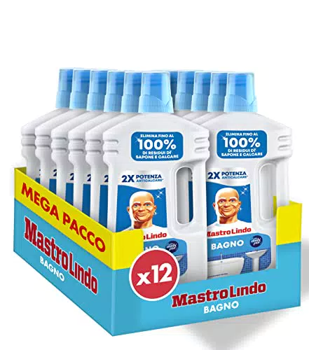 Mastro Lindo Detersivo Bagno, Anticalcare Liquido, 12 Confezioni