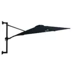 MaxxGarden Ombrellone da Parete Ø270 cm - Circolare - Protezione UV 50+ - Parasole da Balcone - Ombrellone da Terrazza - Alluminio - Nero