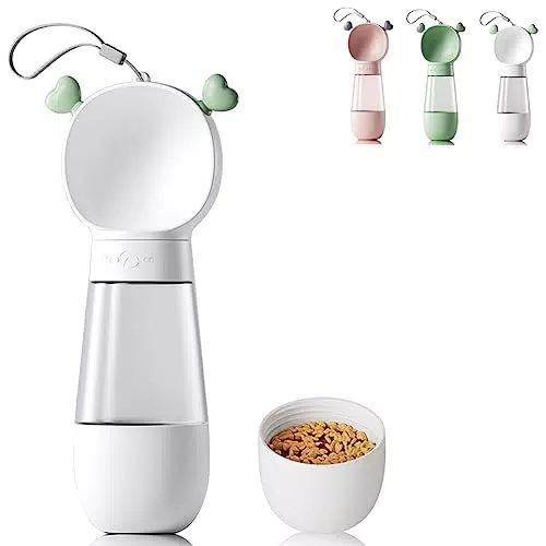 MHwan borraccia cane portatile, 2 in 1 da 350ML da borraccia per cani portatile