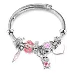 Milacolato Charm Bracciale Sparkly Crystal Beads Fox Rabbit Braccialetti Di Charme Regolabili Fatti a Mano Per Donne Ragazze Gioielli Regali