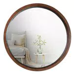 Mirrorize Specchio Rotondo Legno Grande 76 Cm, Specchio Tondo Da Parete Moderno