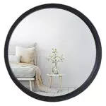 Mirrorize Specchio Rotondo Nero Legno 56 Cm, Specchio Tondo Da Parete Moderno