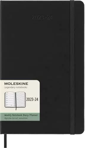 Moleskine Weekly Planner 2023-2024, copertina rigida, large, nero