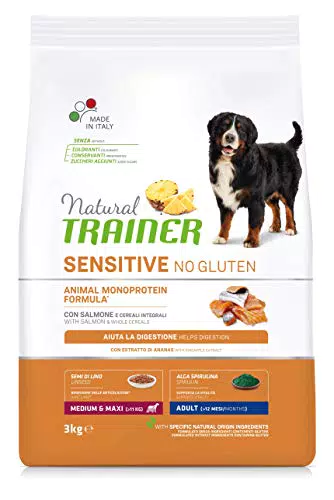 Natural Trainer Sensitive No Gluten Cibo per Cani Adulti con Salmone - 3kg