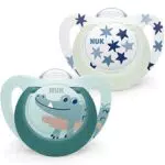 NUK Star Ciuccio per bambini, 6-18 Mesi, Succhietti notte e giorno
