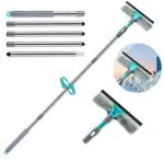 OBOVO Kit per tergivetri telescopico estensibile 230 cm con lavavetri in microfibra Strumenti per la pulizia lunghi 3 in 1 per auto in vetro Finestre alte per interni ed esterni