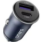 Omars Caricabatterie Auto USB, 5A USB-A e USB-C metallo Caricatore per auto con QC3.0 Ricarica rapida per iPhone12 Pro MAX Mini Samsung S21 Huawei LG iPad Airpods