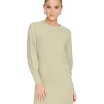 ONLY Onlalexis L/S Bead Dress Knt Vestito, Pumice Stone/Dettagli: w. Melange
