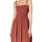 Only ONLANNIKA S/L Smock Dress Wvn Noos Vestito, Apple Butter