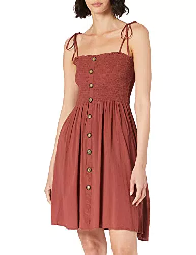 Only ONLANNIKA S/L Smock Dress Wvn Noos Vestito, Apple Butter